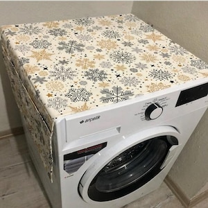 Water and Stain Resistant Embroidered Turkish Textile Dryer and Washing Machine Cover For Laundry Room Accessories and Bathroom Decoration