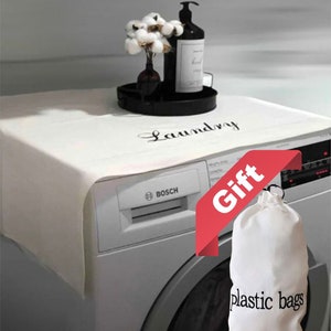 Waterproof Embroidered Washing Machine Cover For Laundry Room Accessories and Bathroom Decoration Water and Stain Resistant Tukish Textile