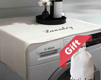Waterproof Embroidered Washing Machine Cover For Laundry Room Accessories and Bathroom Decoration Water and Stain Resistant Tukish Textile
