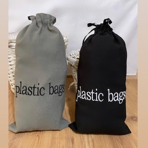 Turkish Textile Cotton Waterproof Embroidered 2 Piece Plastic Bag Holder