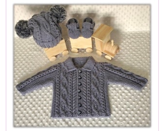 Kieran Aran Coat Set knitting pattern