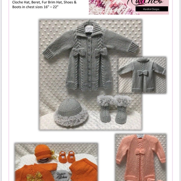 Bronwyn Pleated Coat & Dress Set knitting pattern in DK