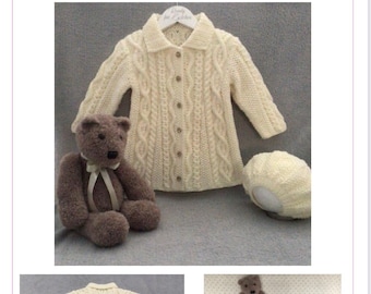 Aria Aran Coat Set Knitting Pattern