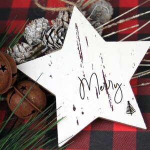 Farmhouse Holiday Words Star Ornament