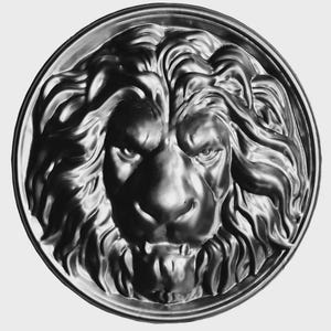 Iron Lion Head Door Medallion – Handmade Wrought Iron Gate Decoration – Garden Gate Ornament – Bold Metal Lion Face Wall Art