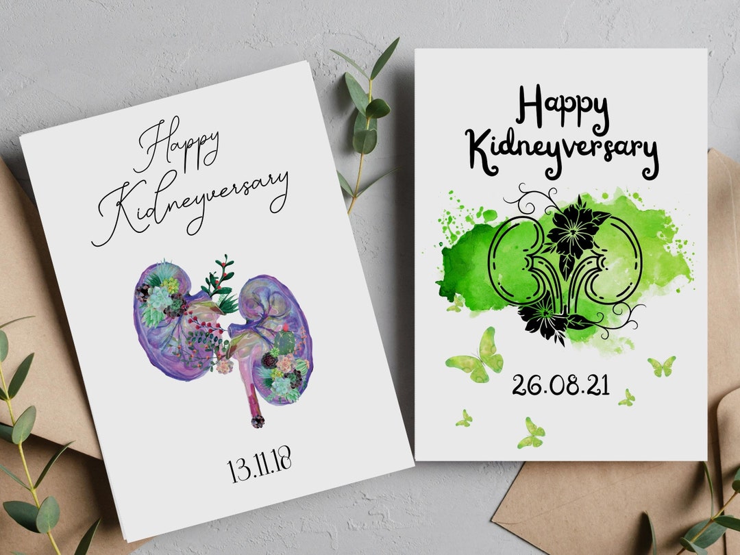 Kidneyversary Card Kidney Transplant Anniversary Card Organ Donation