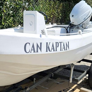 Adesivo personalizzato con nome di barca di grandi dimensioni, adesivo in vinile nautico personalizzato, grafica per yacht a vela, lettere marine impermeabili, regalo per barca, regalo per lui
