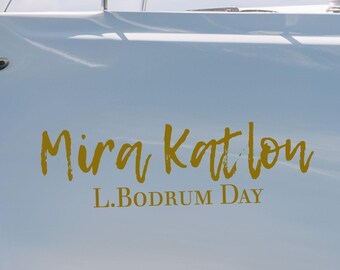 Custom Boat Name Vinyl Decal, Marine Nautical Sticker