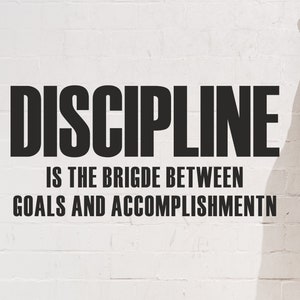 Adesivo da parete "Discipline Litter GYM", adesivo per finestre, adesivo da parete motivazionale, adesivo in vinile, adesivo decalcomania, adesivo personalizzato, adesivo personalizzato