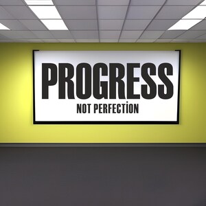 Adesivo da parete "Progress Not Perfeciton GYM", adesivo da parete motivazionale, adesivo in vinile, adesivo decalcomania, adesivo personalizzato, adesivo personalizzato