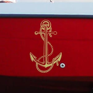 Rope Tied Sea Anchor Sticker, Ship and Yath Stickers, Boat Stern Sticker, Boat Ship Vinyl Decal,Fisherman Sticker, Father and Mother Gift