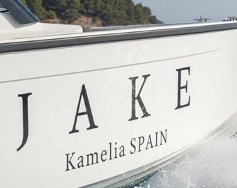 Custom Boat Name Vinyl Decal, Nautical Lettering