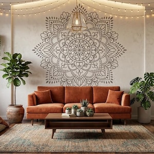 Large Mandala Vinyl Wall Decal, Boho Meditation Sticker