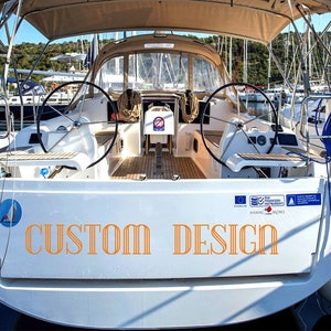 Custom Boat Sticker, Personalized Boat Decal, Boat Gift Decal, Custom Name Decal, Vinyl Decal, Fish Design, Fishing Stickers, Nautical Decal