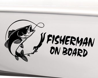 Sticker bateau personnalisé - Sticker pêche vinyle personnalisé, sticker poisson, cadeau pêcheur, sticker bateau personnalisé pour les amateurs de pêche