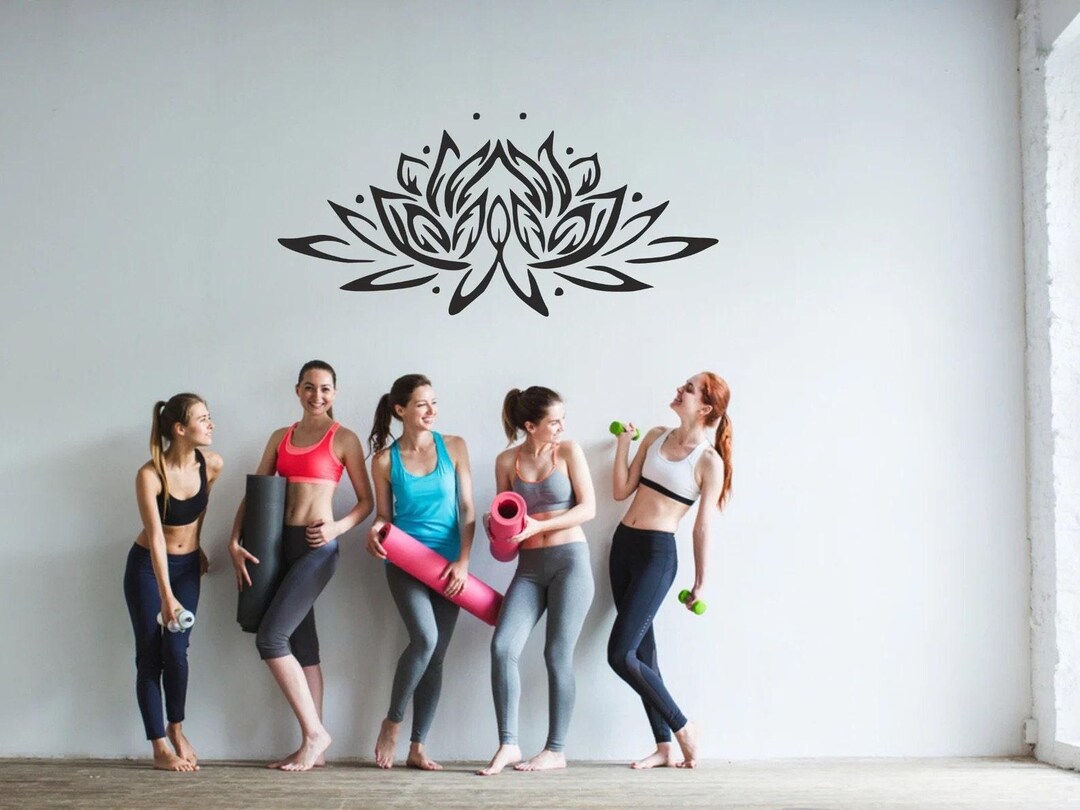 Lotus Flower Vinyl Wall Decal, Yoga Studio Decor - Etsy