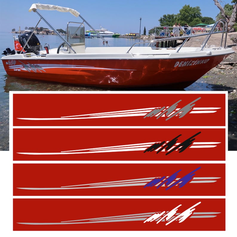 Two Color Line Boat Decal Vinyl Decal Boat Decal Sticker Etsy