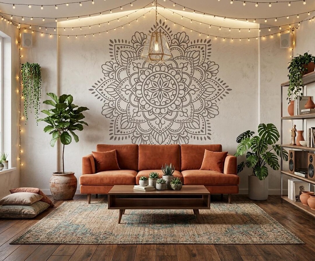 Large Mandala Vinyl Wall Decal, Boho Meditation Sticker - Etsy