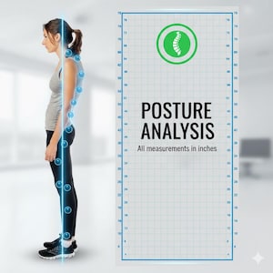 Custom Body Analysis Vinyl Posture Chart, Fitness Gym Table Posture Grid (İnches)