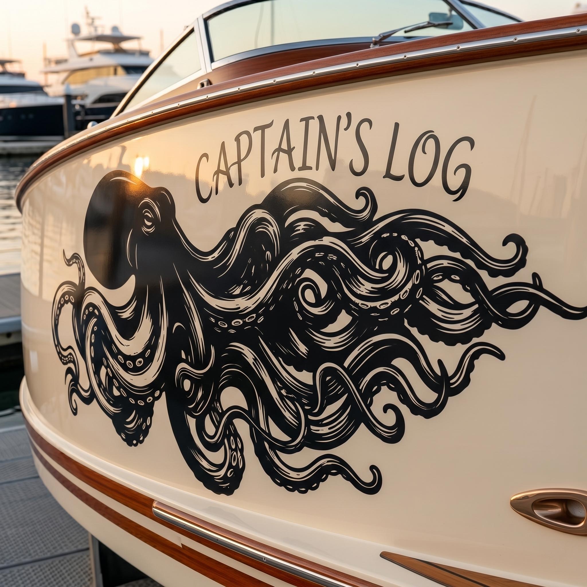 CUSTOM Octopus Large Boat Sticker - Boat Decal for Fisher Man - Etsy