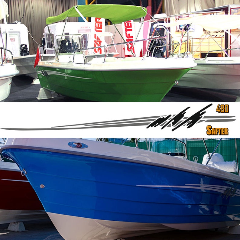 Two Color Line Boat Decal Vinyl Decal Boat Decal Sticker Etsy