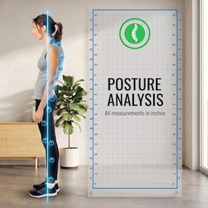 Individuell anpassbare Vinyl-Haltungstabelle zur Körperanalyse, Haltungsraster für Fitnesstische (Zoll) 37 x 82 Zoll