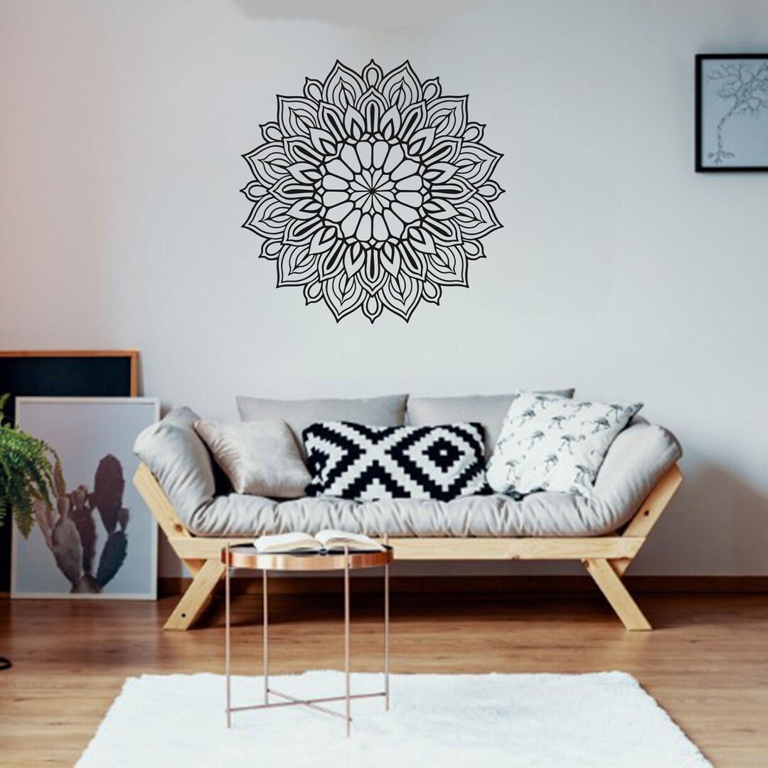 Mandala Vinyl Decal, Yoga Sticker, Vinyl Wall Decal, Yoga Studios Decor ...