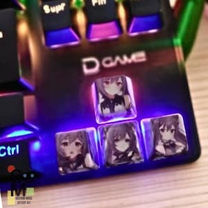 Anime Keycaps 4pc Arrow key PBT Keycap Cherry Profile 5-Sided Dye-Sublimation For Cherry Gateron MX Switch Mechanical Keyboard Gift for Kids