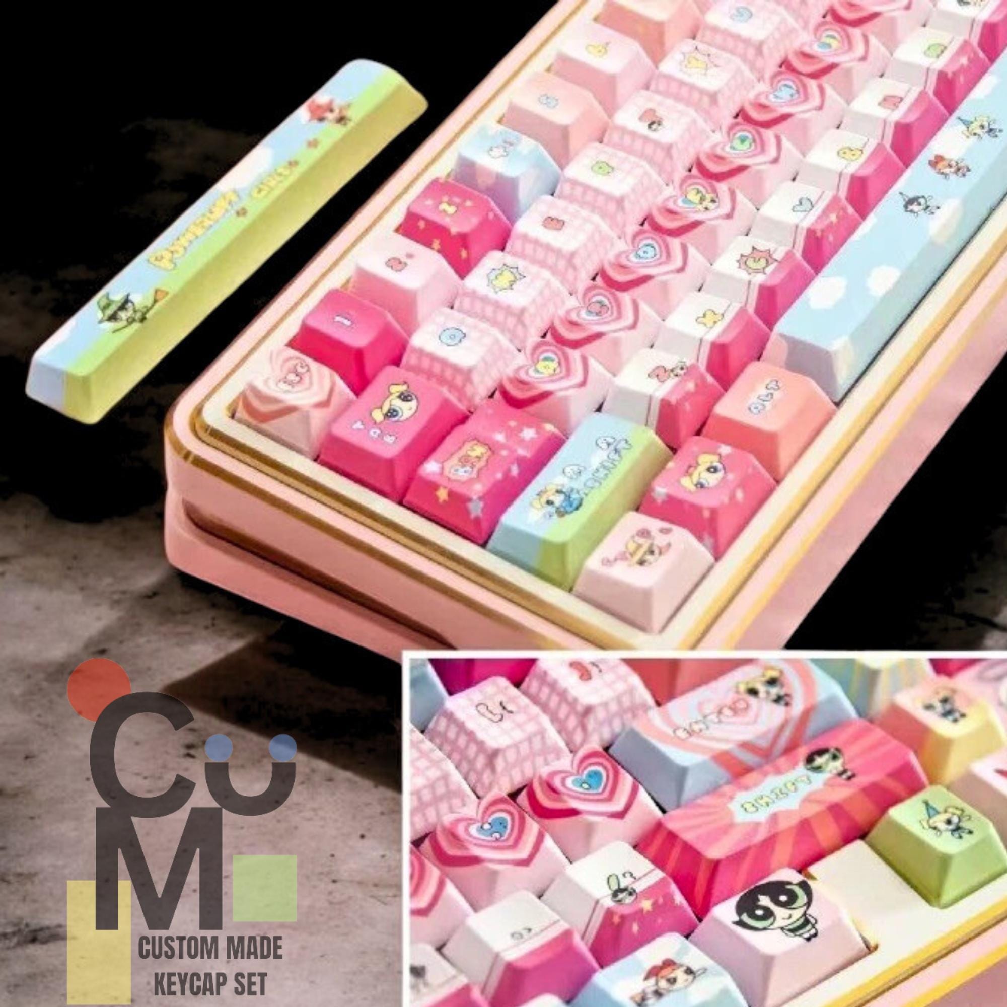 Custom Keycaps, the Powerpuff Girls Keycaps, 136 Keys PBT