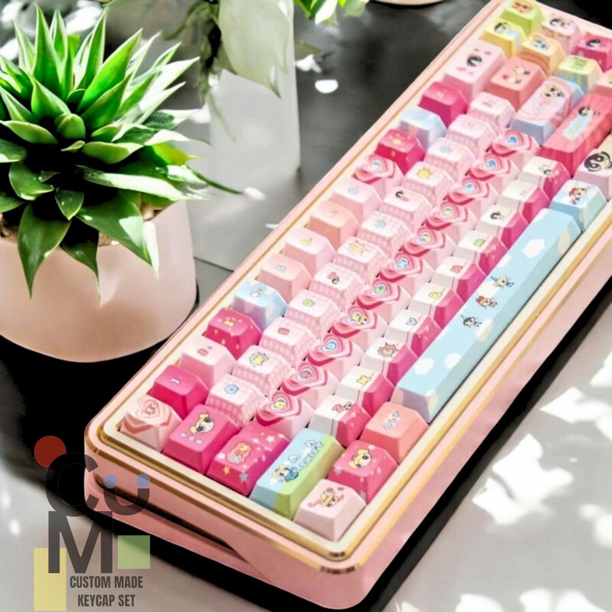 パワーパフガールズKEYCAPS Custom Keycaps, the Powerpuff Girls Keycaps, 136 Keys PBT