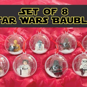 Enfeites de Natal Decorações para Árvores de Natal Presentes de Amigo Secreto Mini Figuras Star Wars Princesa Leia Han Solo Darth Vader C3P0 Stormtrooper