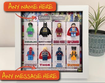 Personalised Superhero Character Frame: Graduation Gift for Him, Son, Boyfriend, Brother, Grandson