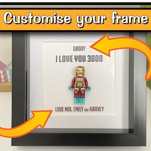 Personalisierte Vatertagsgeschenke Iron Man Mini Figur Geburtstagsgeschenke für Papa Papa Vater Ehemann Iron Man Ich liebe dich 3000 personalisierte Geschenke