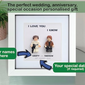 Gepersonaliseerde uniek Star Wars-kerstcadeau Cadeau voor hem Haar kousvullers Kousvullers Ik hou van jou, ik ken prinses Leia Han Solo