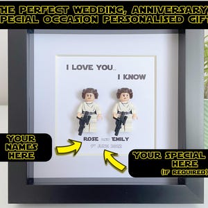 Personalised Gay Queer LGBTQIA+ Wedding Gift Present Wedding Favours Star Wars  I Love You I Know Gift Present Princess Leia Han Solo