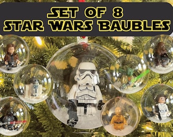 Christmas Baubles Christmas Tree Decorations Secret Santa Gifts Mini Figures Star Wars Princess Leia Han Solo Darth Vader C3P0 Stormtrooper