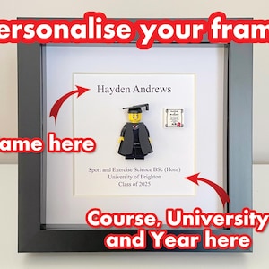 Personalisierte Abschlussfeier Minifigur Geschenke Personalisierte Abschlussrahmengeschenke Personalisierte Abschlussgeschenke für Freund-Sohn-Abschluss Fra
