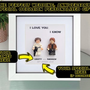 Personalised Wedding Gift Present Wedding Favours Favors Star Wars I Love You I Know Gift Present Personalised Princess Leia Han Solo Personalise-I Love U