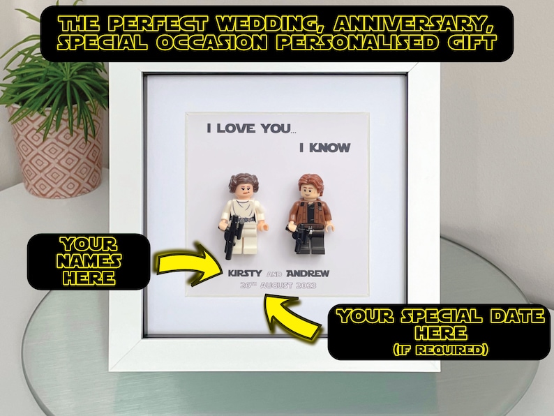 Personalised Wedding Gift Present Wedding Favours Favors Star Wars I Love You I Know Gift Present Personalised Princess Leia Han Solo Personalise-I Love U