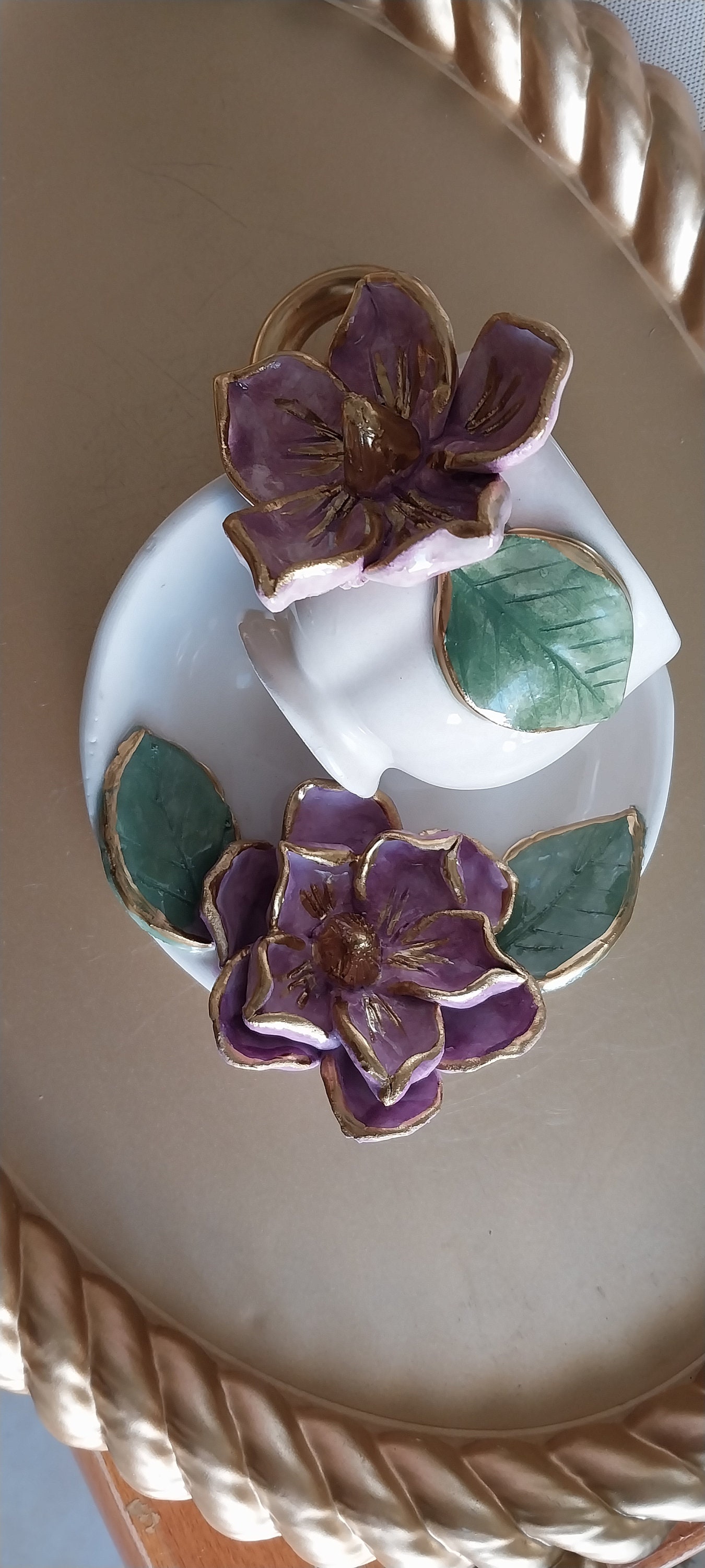 Handmade Ceramic 130 Ml.flowers Mugs Themed Luxury Coffe Cup
