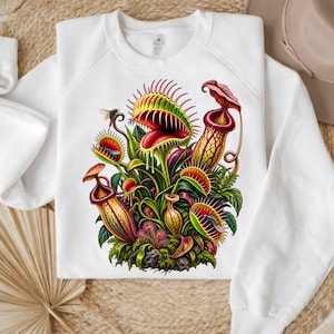 Carnivorous Plants PNG, Venus Flytrap PNG, Tropical Plant Digital Download, Botanical Sublimation Design, Goth Nature Shirt PNG