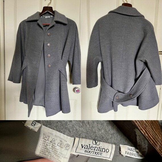 Valentino Boutique grey women’s loose coat jacket… - image 3