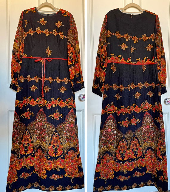 1970s woollen winter dress from Cresta, quilted s… - image 3