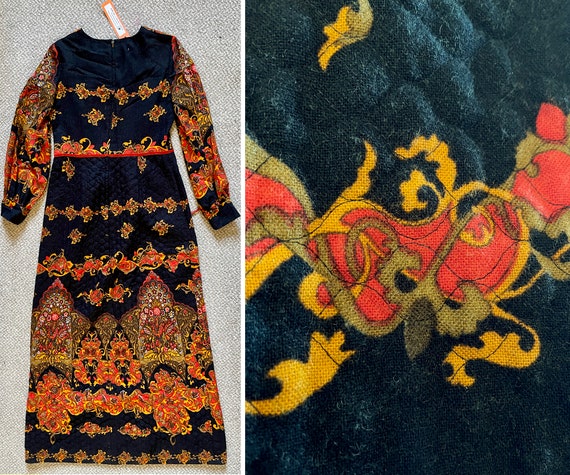 1970s woollen winter dress from Cresta, quilted s… - image 7