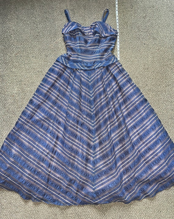 Rare 1950s authentic vintage striped ballgown “Mo… - image 6