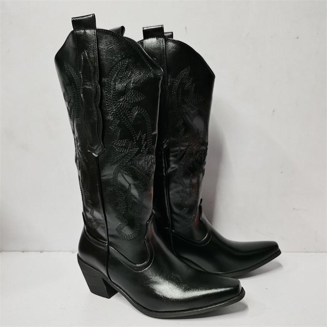 high black cowboy boots