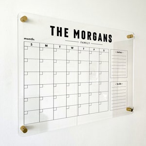 Personalized Family Calendar Monthly Planner Weekly Hanging Planner Acrylic Wall Planner with Side Headers Custom Family Wall Calendar