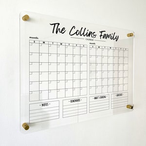 Personalized Acrylic Board for Wall Dry Erase Board Clear Acrylic Calendar  Office Decor Housewarming 03-007-015 