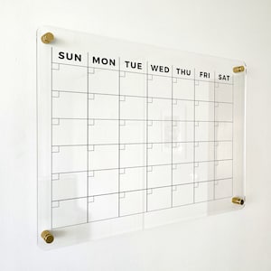Acrylic Family Planner Wall Calendar Dry Erase Board Dry Erase Calendar Monthly and Weekly Calendar Personalized Transparent Calendar