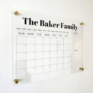 Acrylic Family Planner Large Wall Calendar Dry Erase Board Command Center Monthly Calendar Monthly and Weekly Acrylic Reusable Calendar 2025